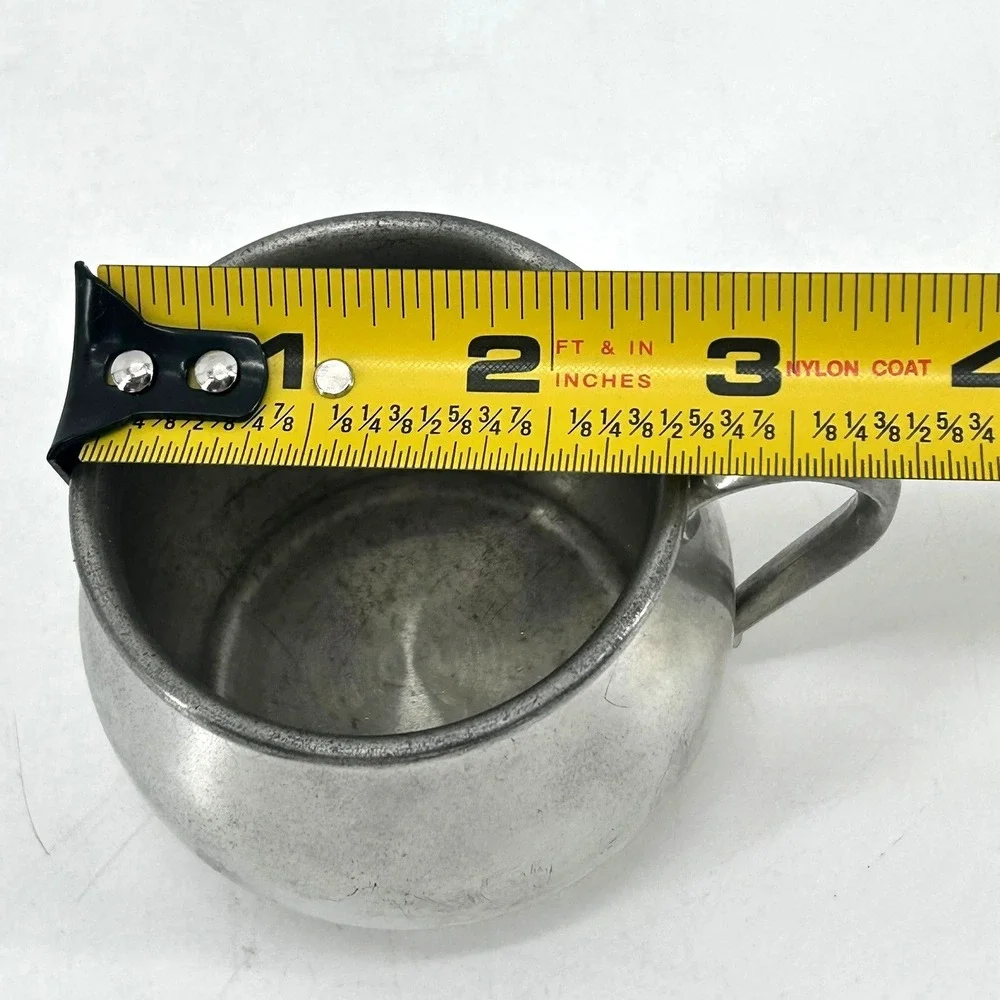 Web Pewter Co 1172 Baby Cup Bright Silver Tone Vintage Polished Metal Small Mug